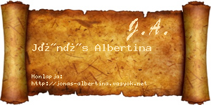 Jónás Albertina névjegykártya